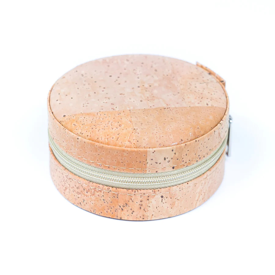 Natural Cork Jewelry Storage Round Box