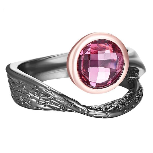 Fabulous solitaire ring for women, fuchsia engagement ring, Sexy look, fashion jewelry for women