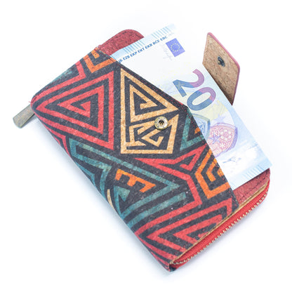 All cork women card wallet Colors cork Mini-Flap Printed Wallet