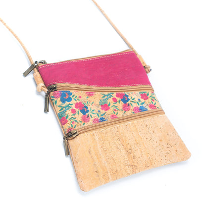 Cork Pattern stitching ladies cork zipper crossbody bag