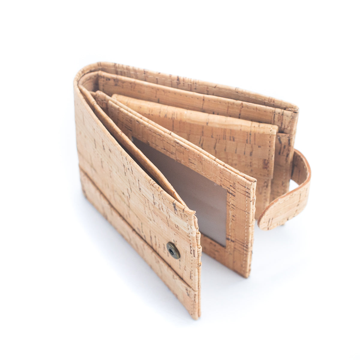 Natural rustic cork wallet for men