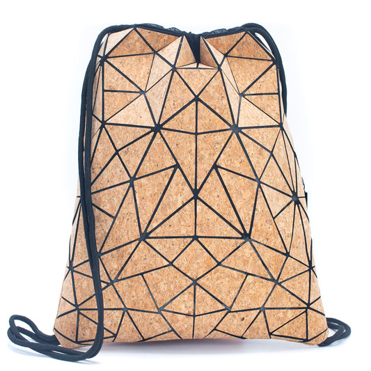 Geometric Drawstring cork Backpack Sports