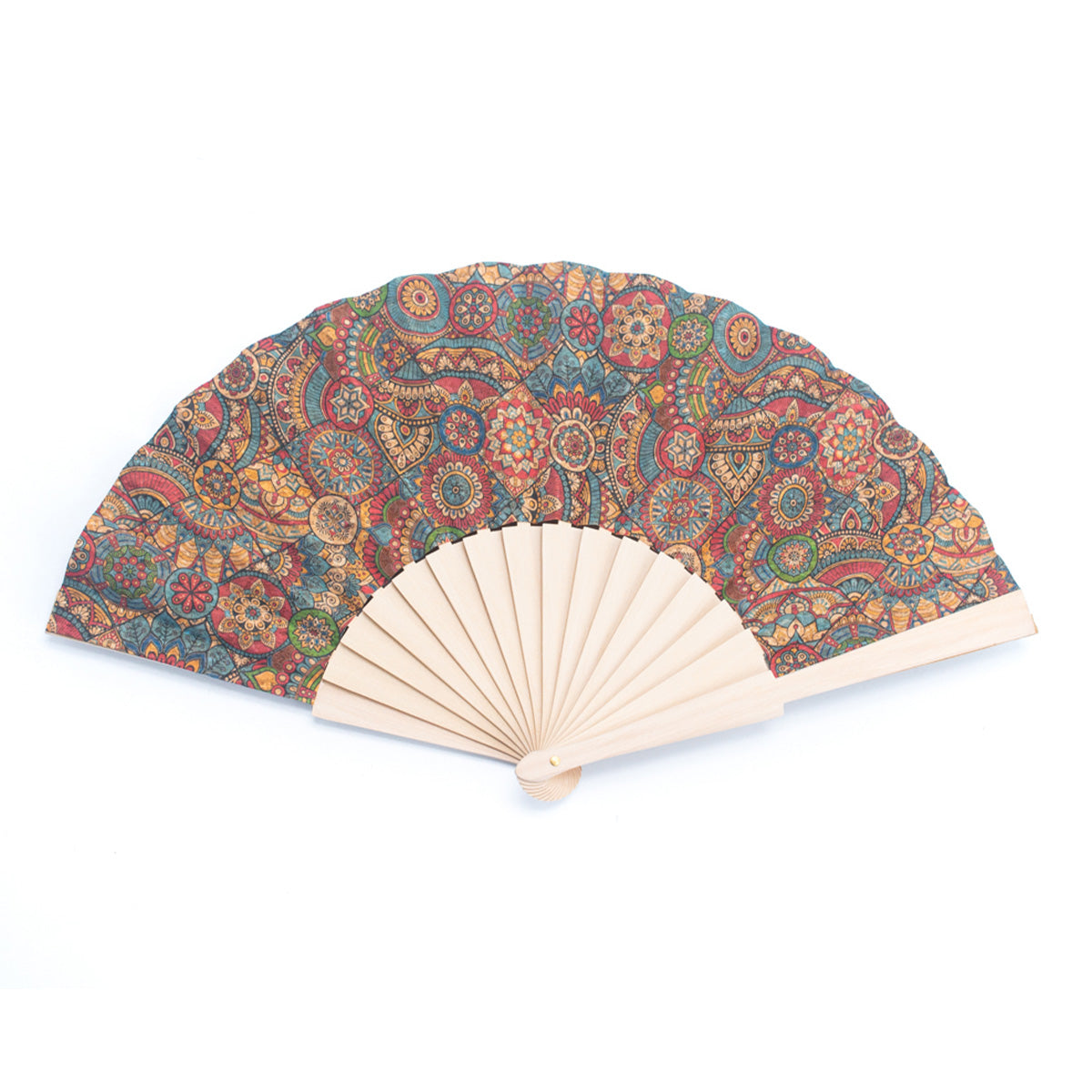 Cork Antique Wooden Folding Hand Fan