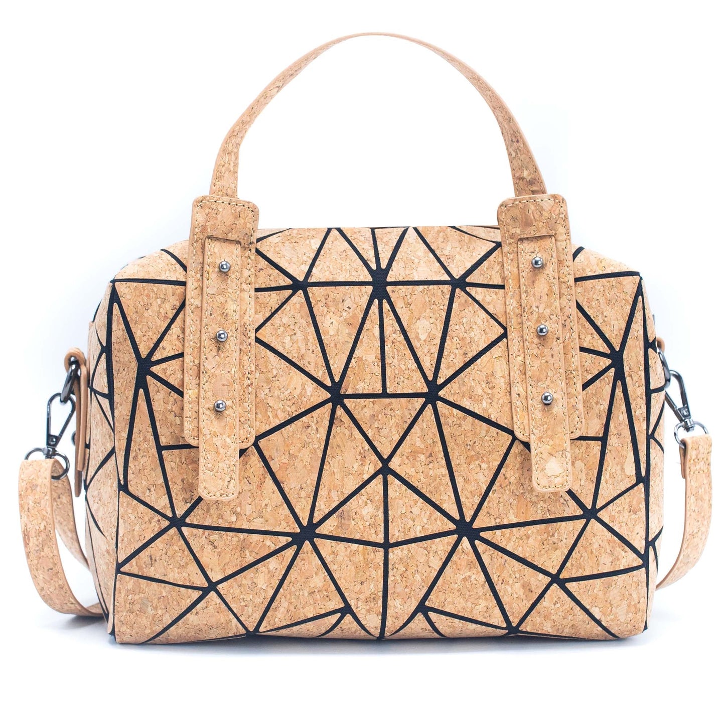 Geometric Cork Handbag for Women