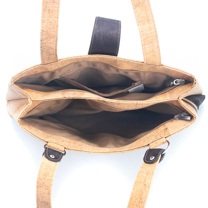 Natural Cork and Brown Cork Combo: Women's Cork Tote Bag