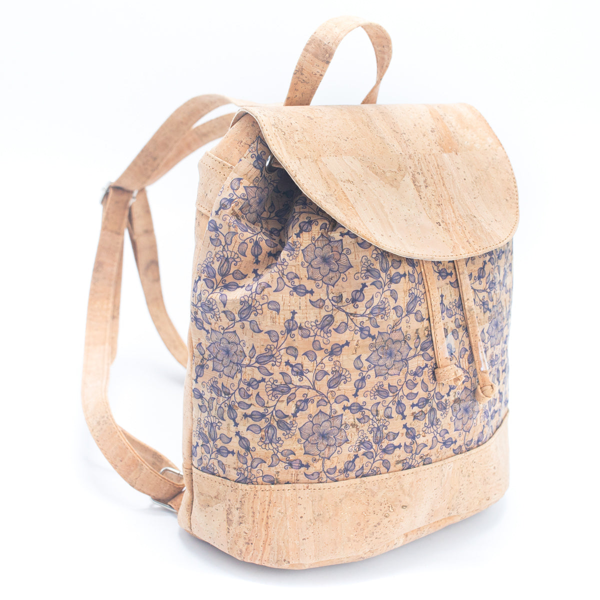 Drawstring closure women's cork backpack