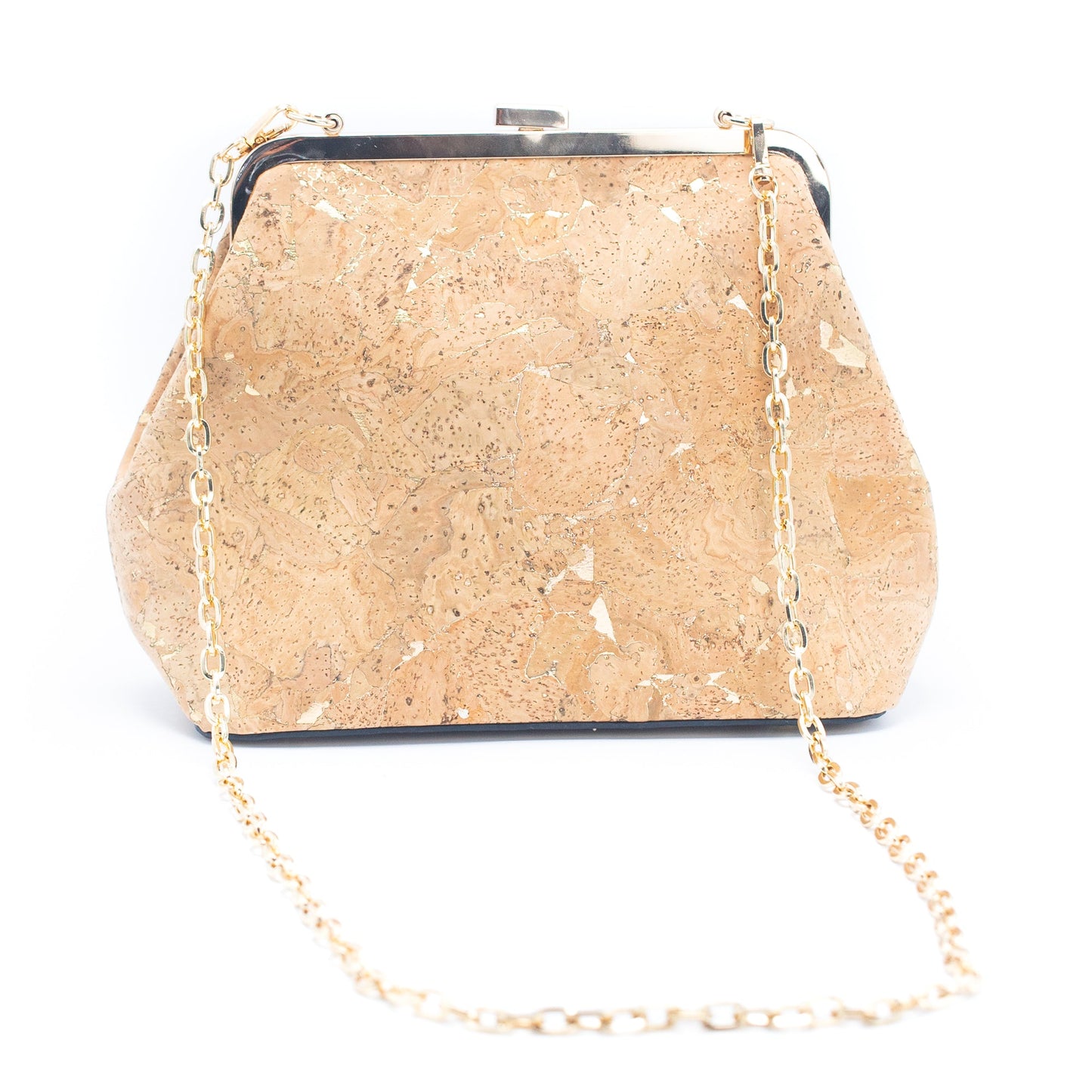 Metal Rim Cork Potli Bag