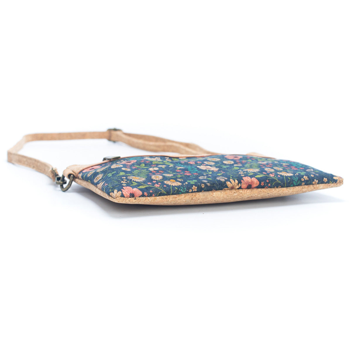 Natural Cork with Printed Design - Women's Crossbody and Clutch Bag