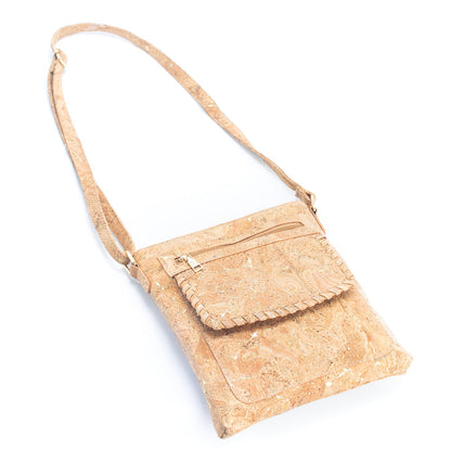 Natural Cork with Gold and Silver Accents - Women's Cork Crossbody Bag