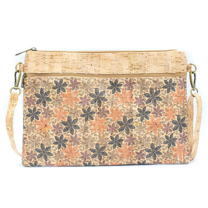 Cork Sling Bag with Adjustable Shoulder Strap and Wristlet Handle