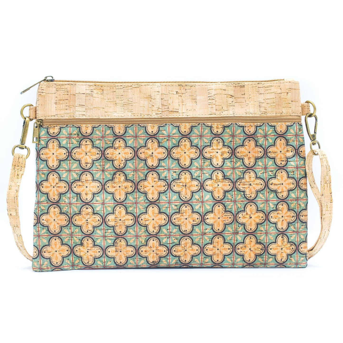 Cork Sling Bag with Adjustable Shoulder Strap and Wristlet Handle