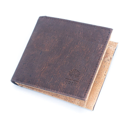 Brown Cork Men's Wallet with Box Packaging