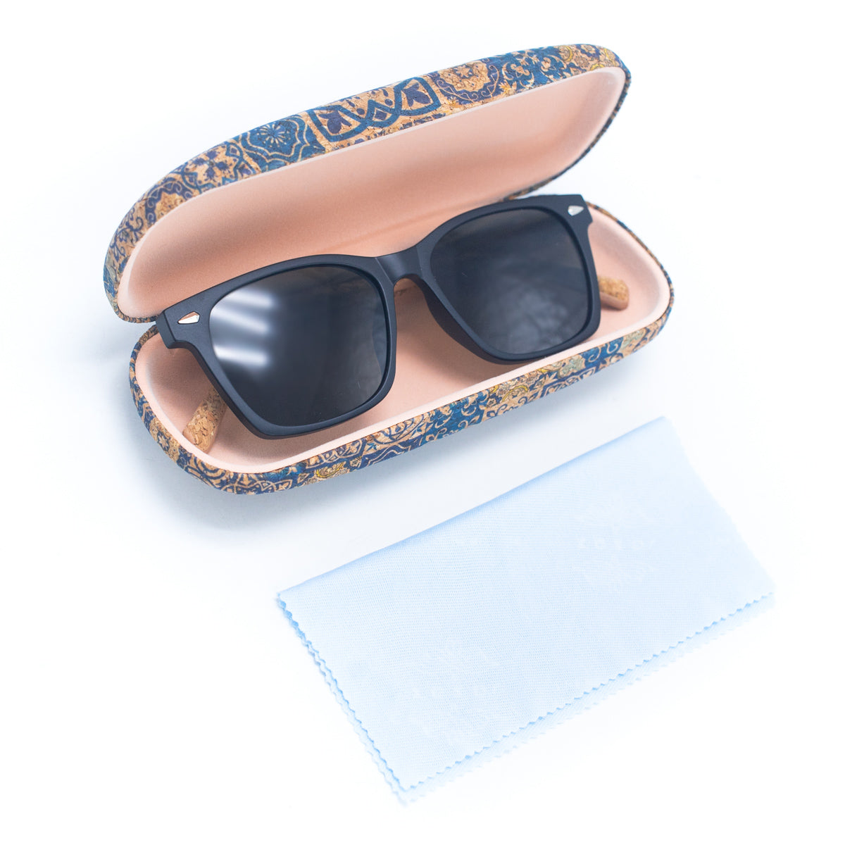 Cork hard case for sunglasses / reading glasses