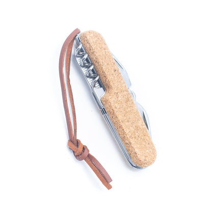 Multifunctional Pocket Knife with Cork Handle