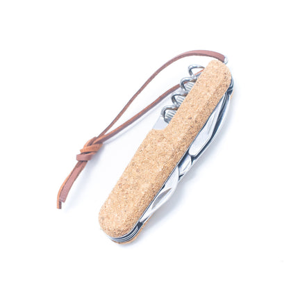 Multifunctional Pocket Knife with Cork Handle