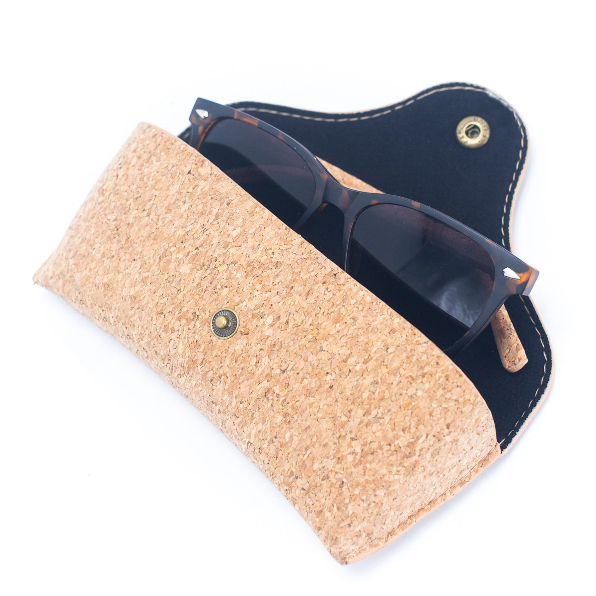 Natural Cork Clasp Closure Eyeglass Case