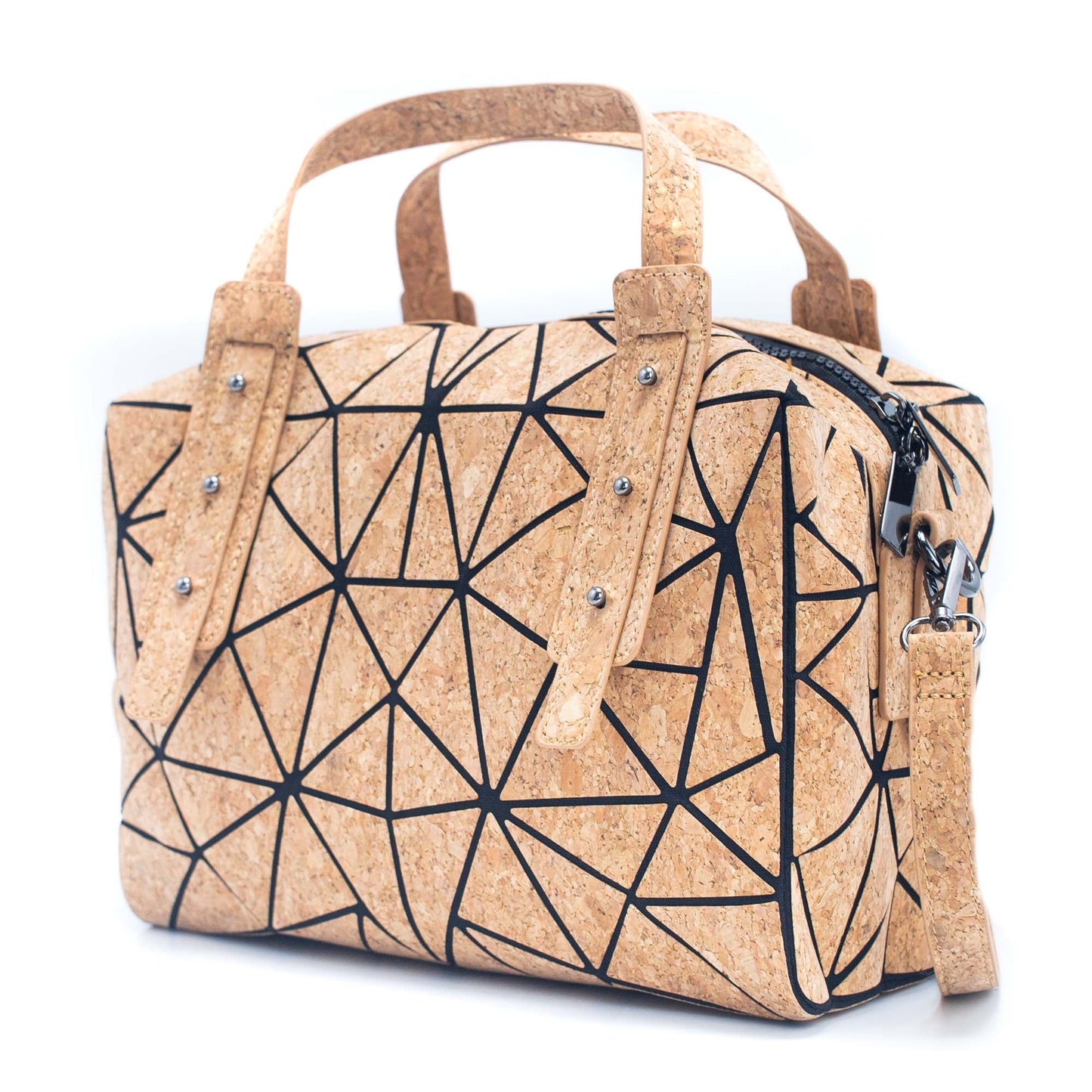 Geometric Cork Handbag for Women