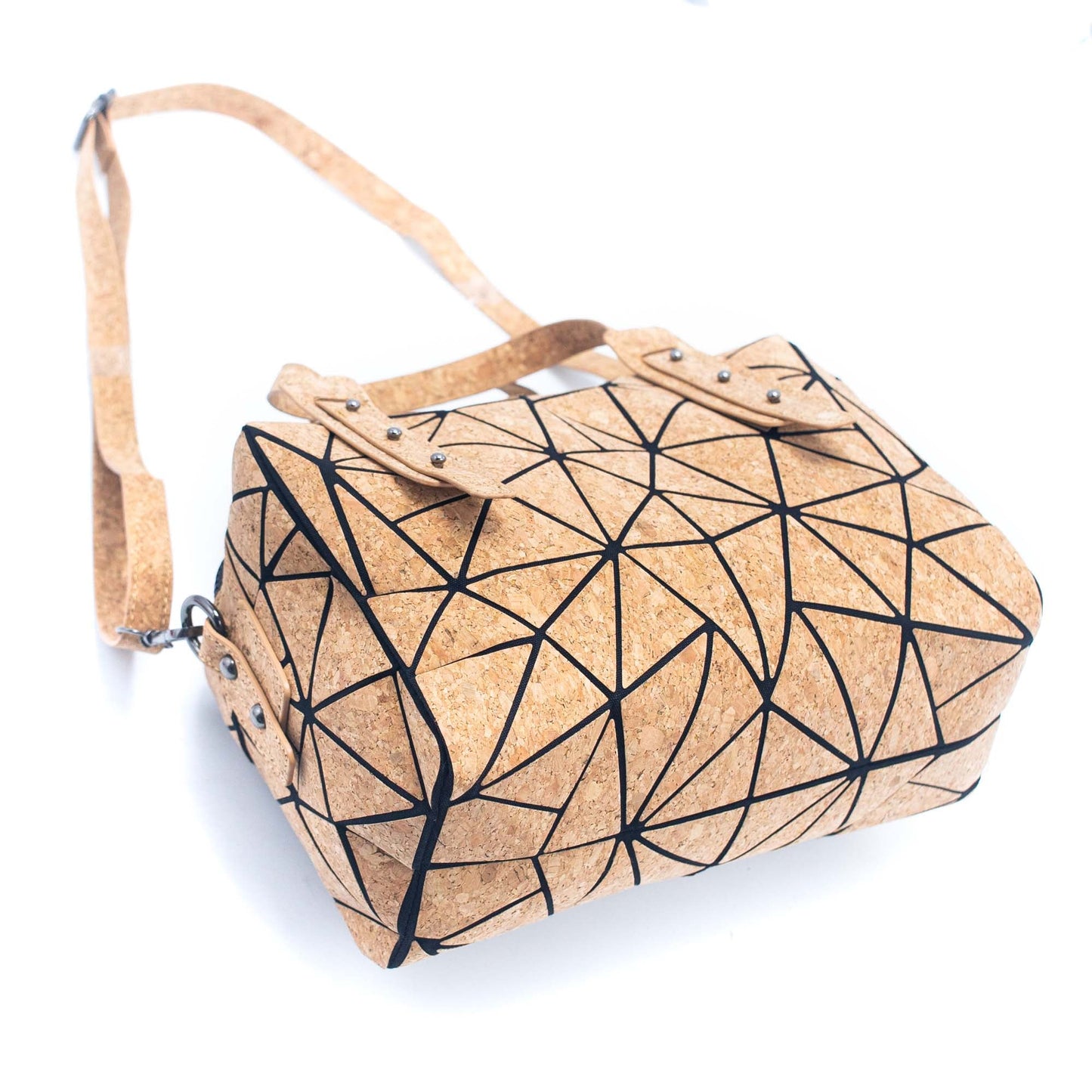 Geometric Cork Handbag for Women