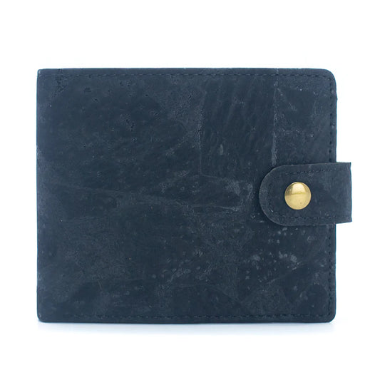 Sleek Bifold Cork Wallet with Snap Button