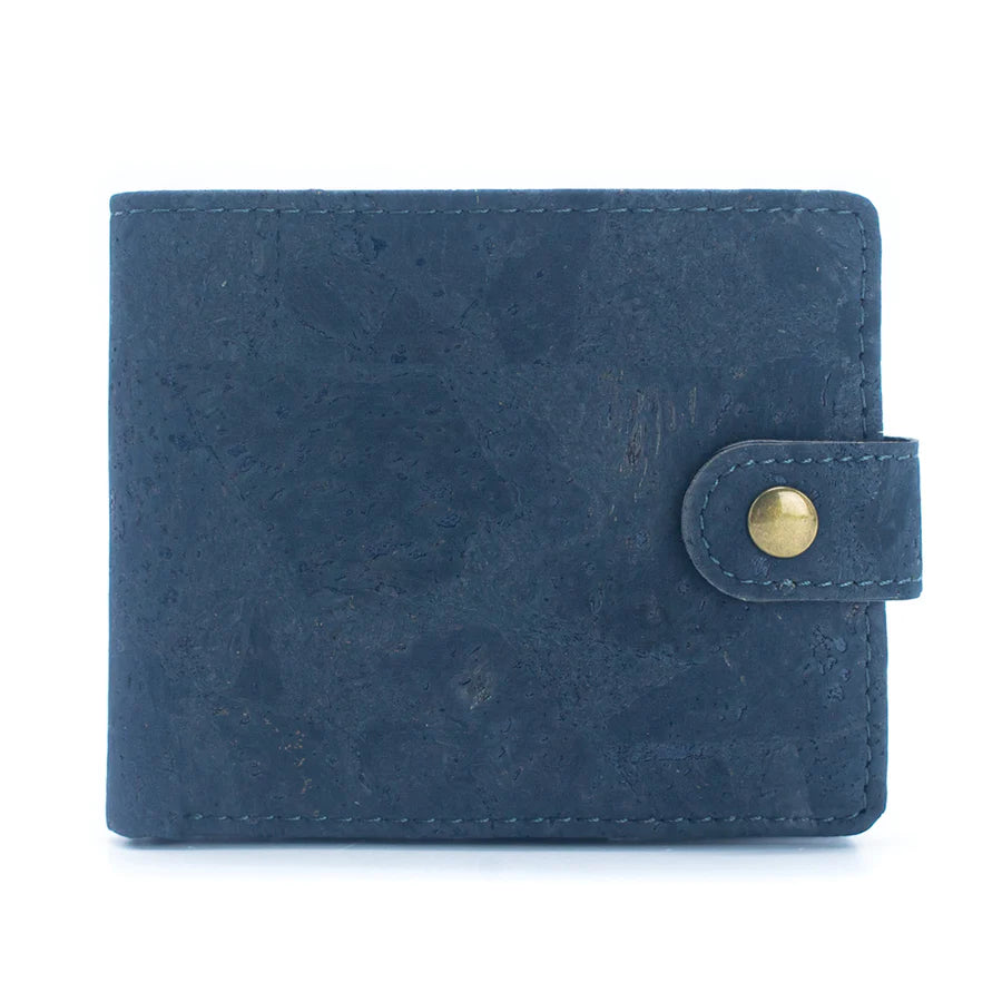 Sleek Bifold Cork Wallet with Snap Button