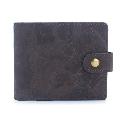 Sleek Bifold Cork Wallet with Snap Button