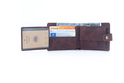 Sleek Bifold Cork Wallet with Snap Button