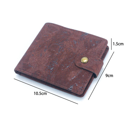 Sleek Bifold Cork Wallet with Snap Button