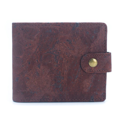 Sleek Bifold Cork Wallet with Snap Button