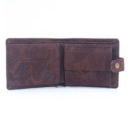 Sleek Bifold Cork Wallet with Snap Button