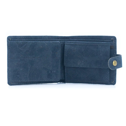 Sleek Bifold Cork Wallet with Snap Button