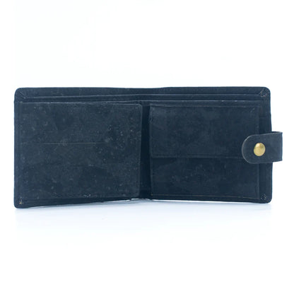 Sleek Bifold Cork Wallet with Snap Button