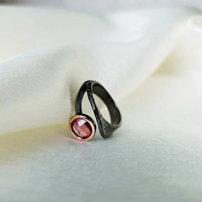 Fabulous solitaire ring for women, fuchsia engagement ring, Sexy look, fashion jewelry for women