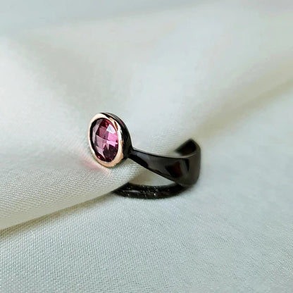 Fabulous solitaire ring for women, fuchsia engagement ring, Sexy look, fashion jewelry for women