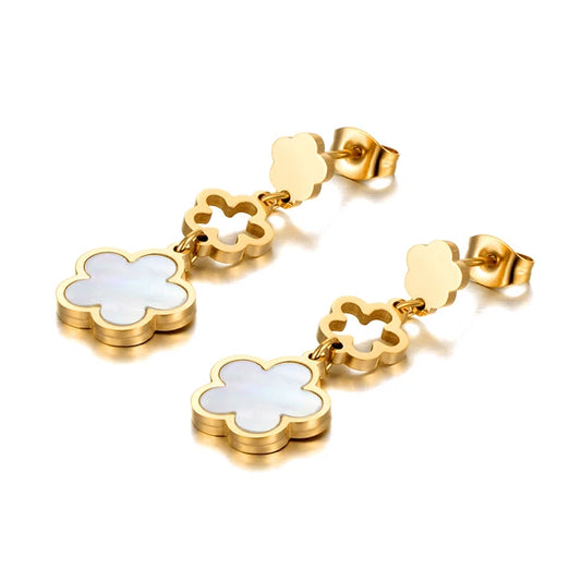 Stainless steel plum blossom earrings for women, party earrings, Original design, jewelry