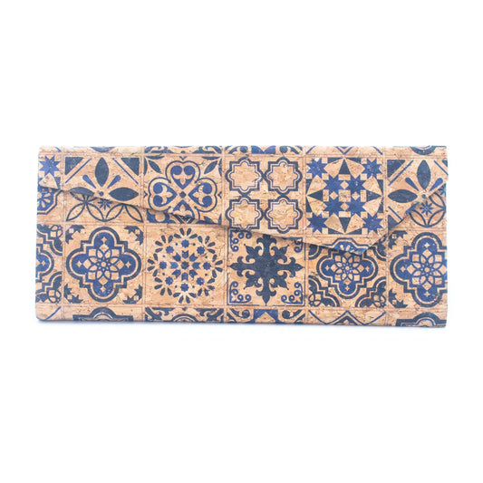 Foldable Triangular Cork Material Printed Glasses Case