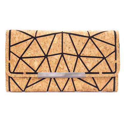 Trifold Geometric Vegan Cork Wallet