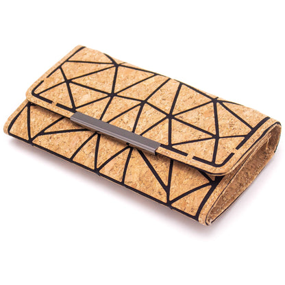 Trifold Geometric Vegan Cork Wallet