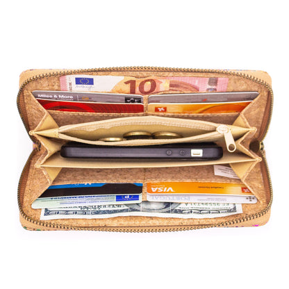 All cork Glitz Polka Vegan Zipper Wallet