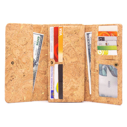 Lux cork bifold smart vegan women's wallet