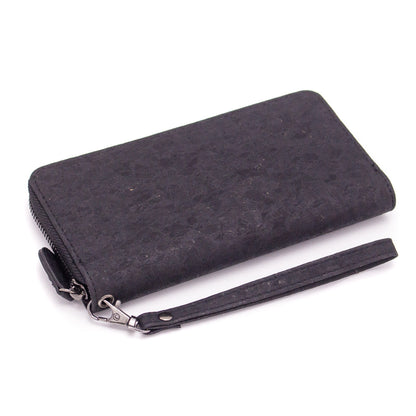 Matt black vegan zipper wallet