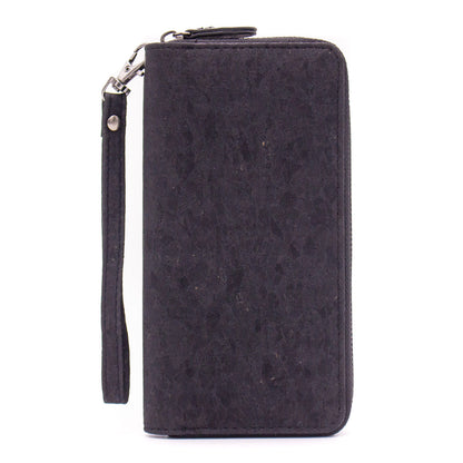 Matt black vegan zipper wallet