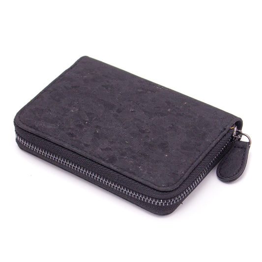 Mini Black cork women's wallet