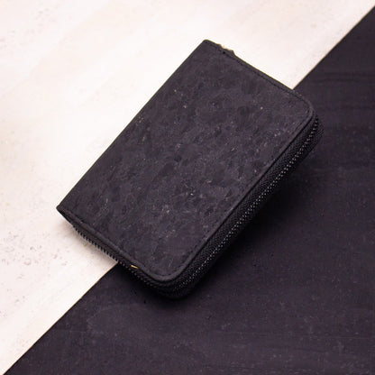 Mini Black cork women's wallet