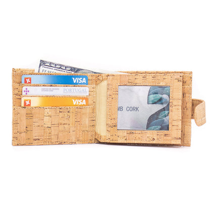 Natural rustic cork wallet for men