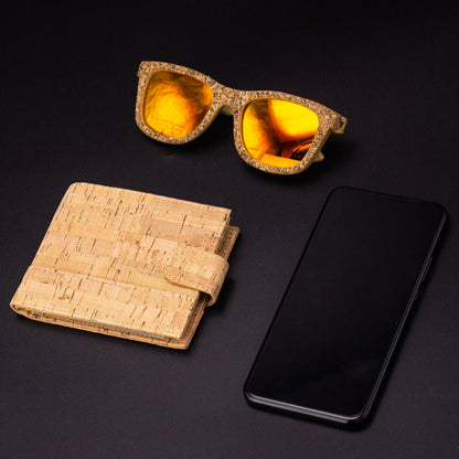 Natural rustic cork wallet for men