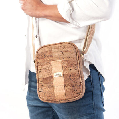 Crossbody cork bag «Cross Stripe»