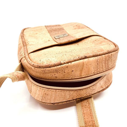 Crossbody cork bag «Cross Stripe» natural