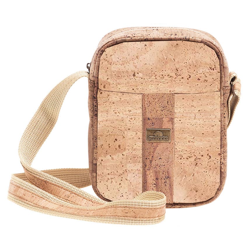 Crossbody cork bag «Cross Stripe» natural