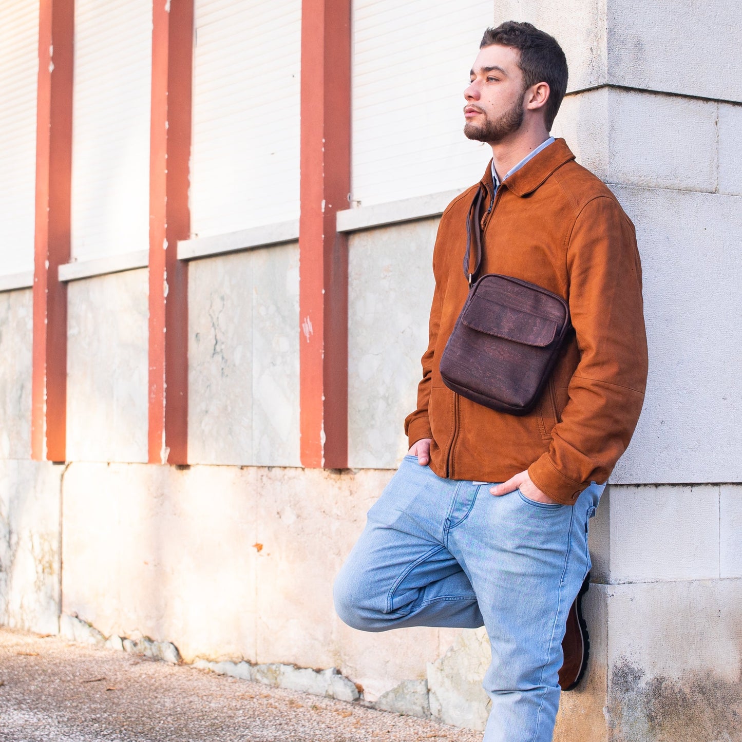 Messenger Shoulder -Small Cork Crossbody Bags for Men