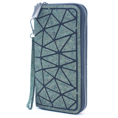 Multiple colour Geometric Cork Zipper Wallet